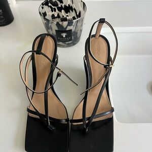 Bottega Veneta Black Strappy Heels